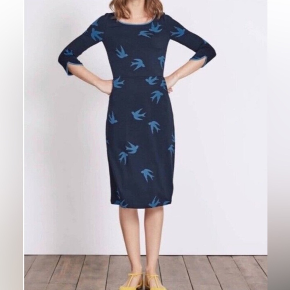 Boden cotton dress, bluebirds size 12L